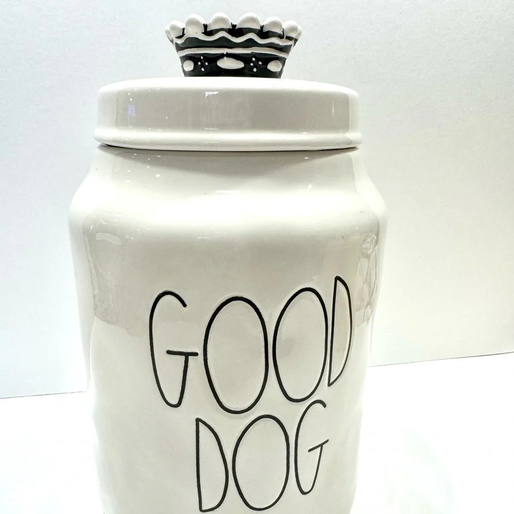RAE DUNN GOOD DOG FOOD SNACK CANISTER